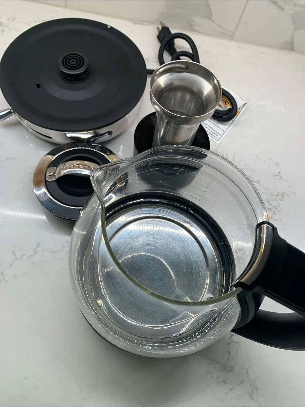RARE KitchenAid Glass Tea Electric Kettle KEK1322SS 1.5 L Stainless Steel